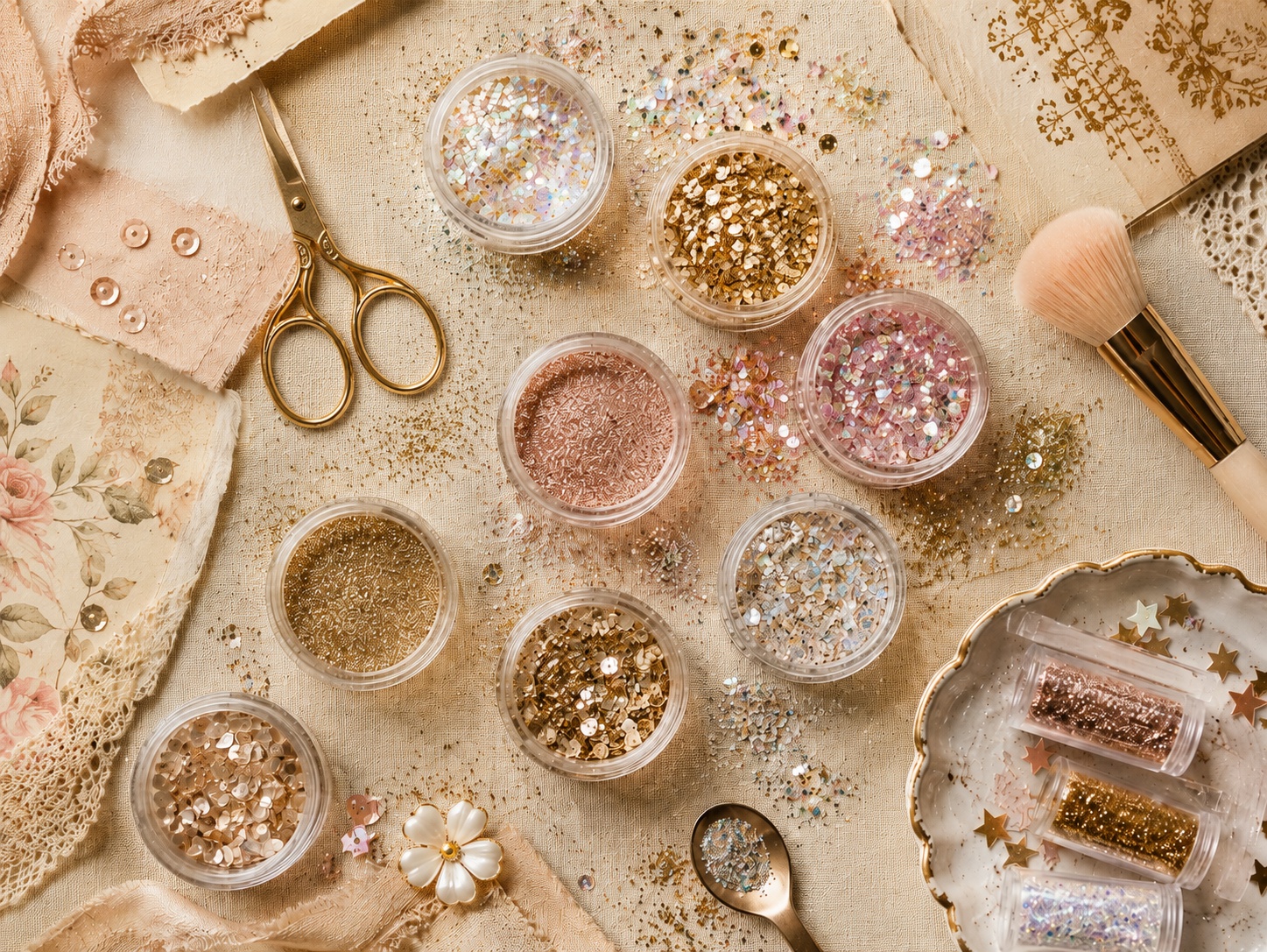 Glitter and sparkle products for paper crafting at Gather Crop Create Omaha